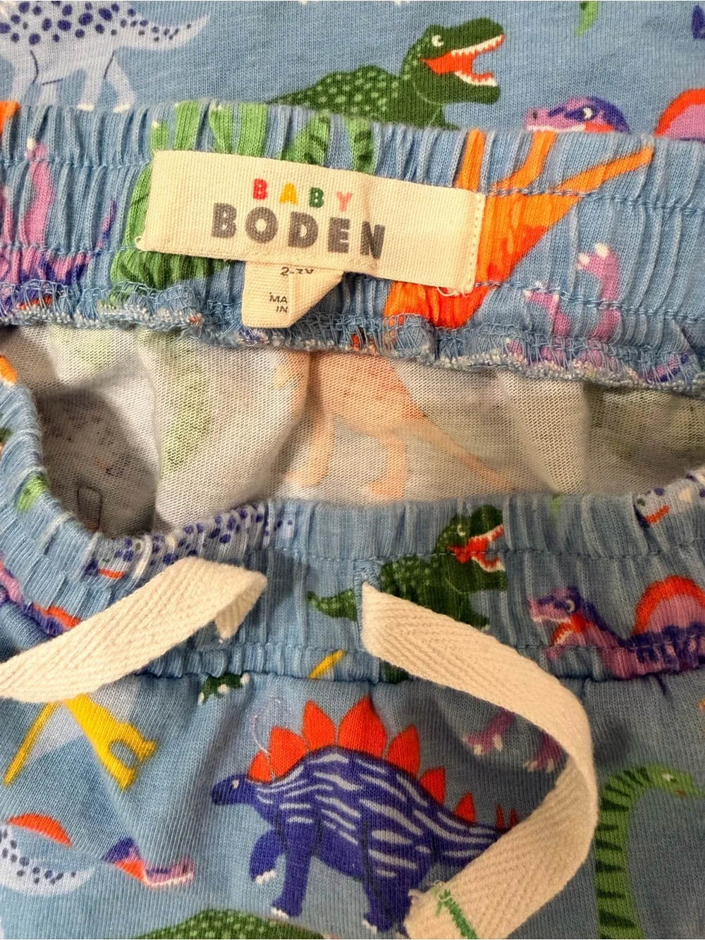 Boden Light Blue Kids set with Multicolor Dinosaurs
